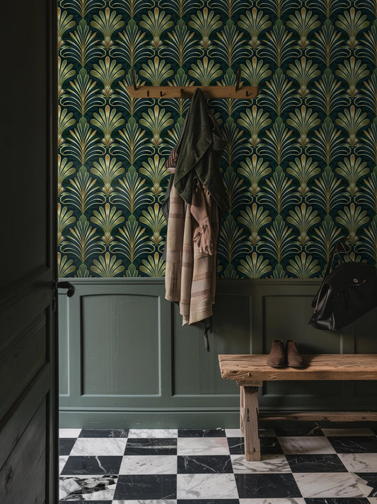 Art Nouveau Wallpaper: Flowing Curves Inspired by Nature's Grace - Painted Paper