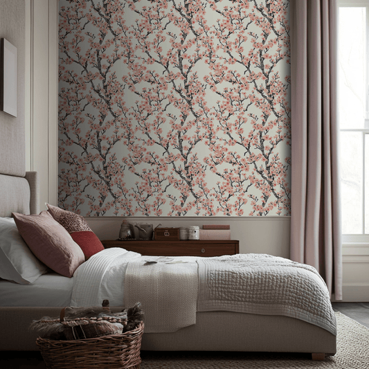 Cherry Blossom Wallpaper: Delicate Petals Heralding Spring’s Eternal Bloom - Painted Paper