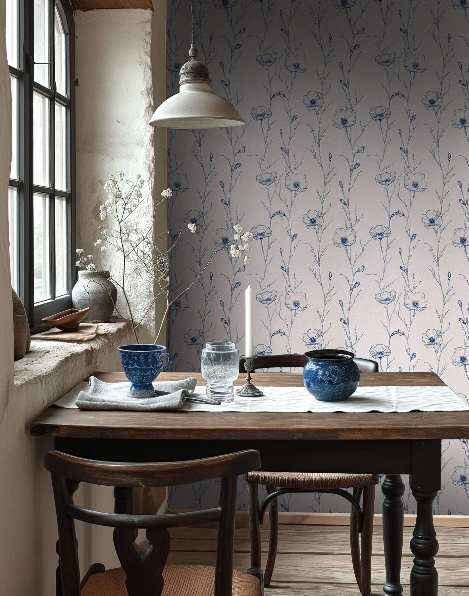 Alice Poppy Wallpaper - Painted Paper