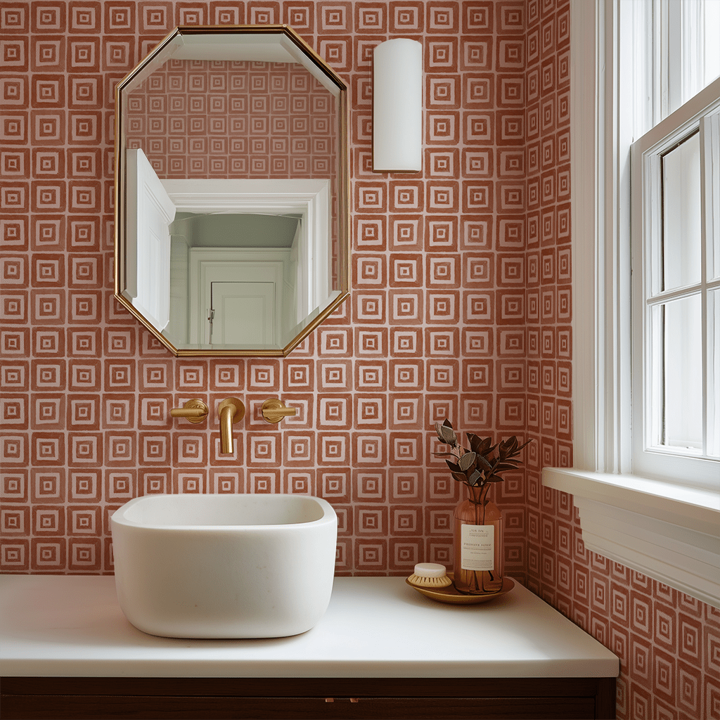 Ardelle Grid Wallpaper - Painted Paper