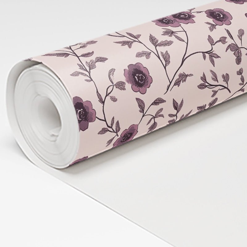 Burgundy Meadow - Painted Paper