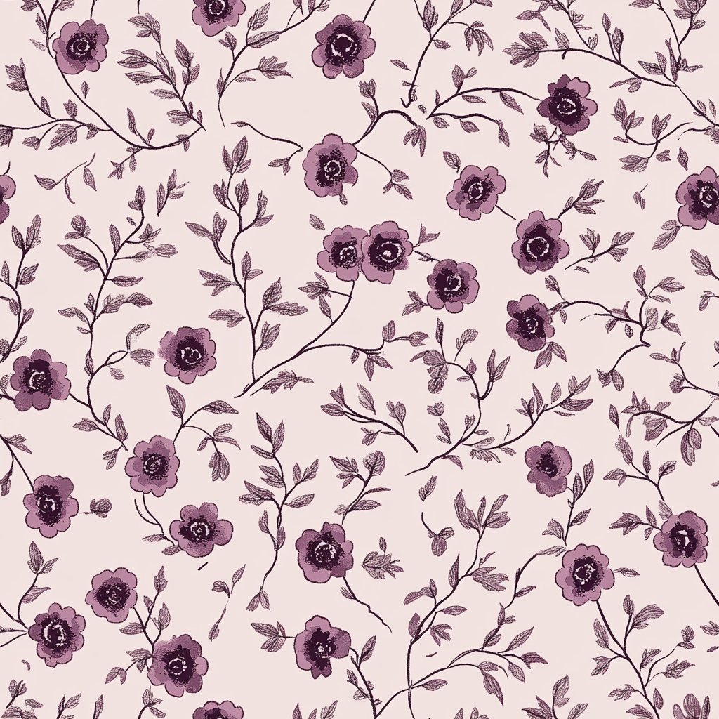 Burgundy Meadow - Painted Paper