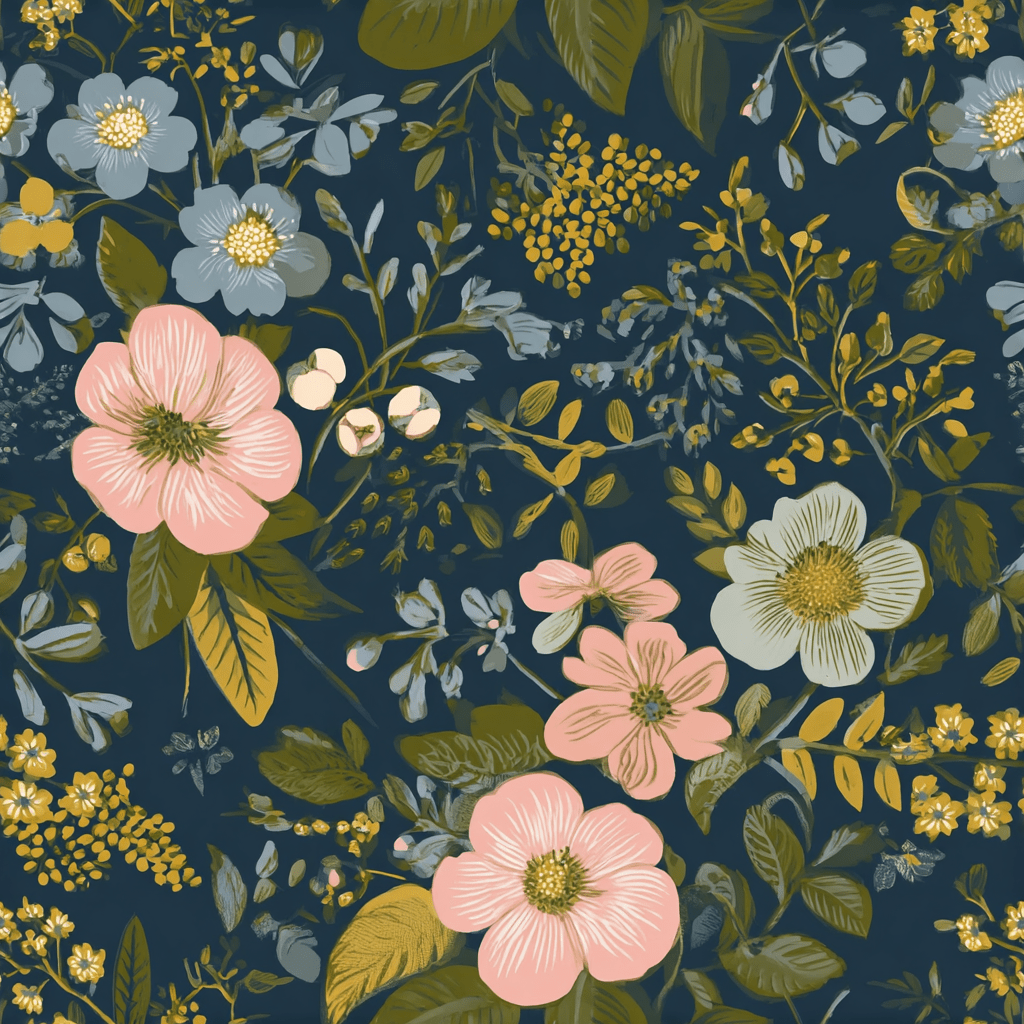 Camellia Moon Wallpaper - Painted Paper