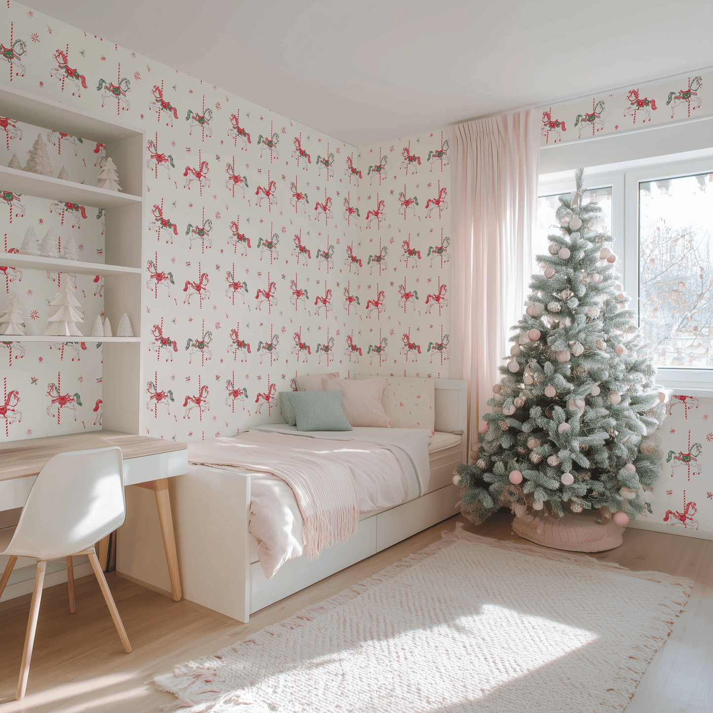 Carousel Christmas Wallpaper - Painted Paper