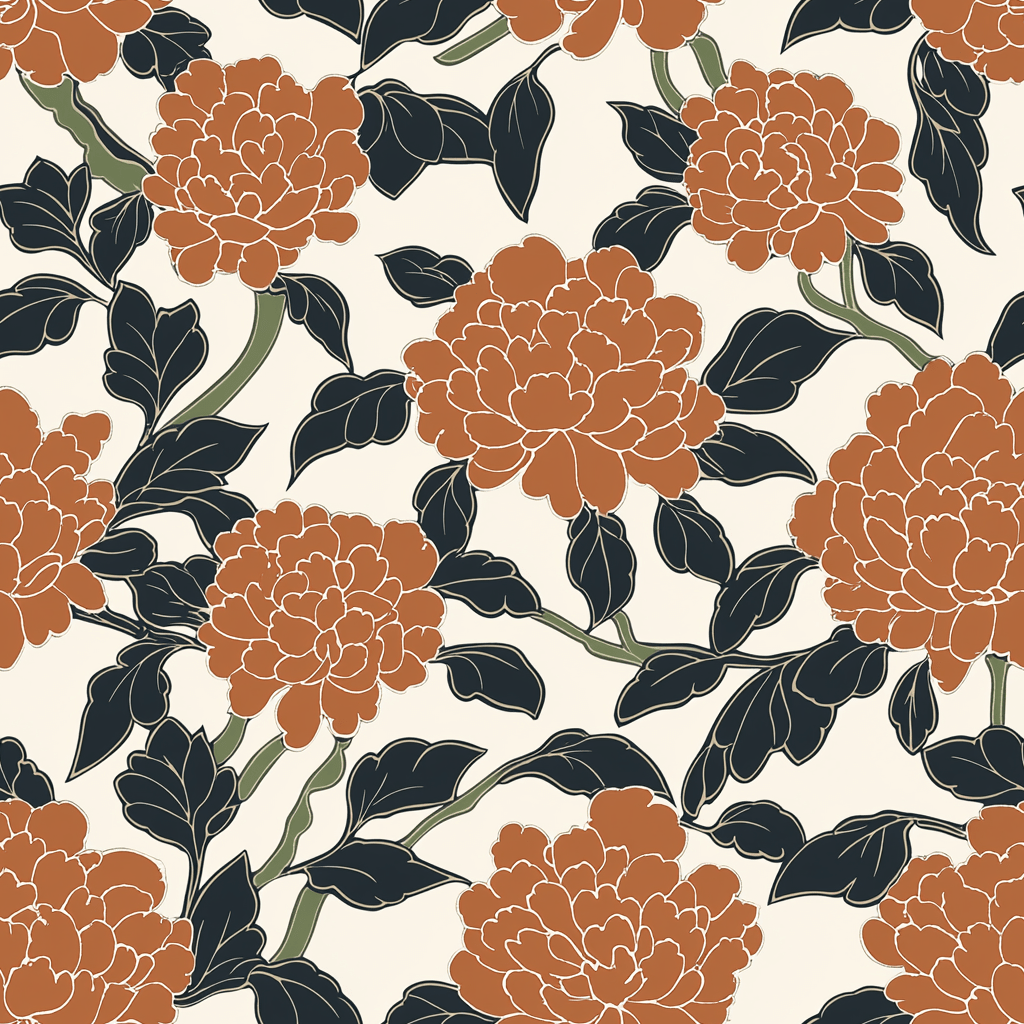Chrysanthemum Noir Wallpaper - Painted Paper