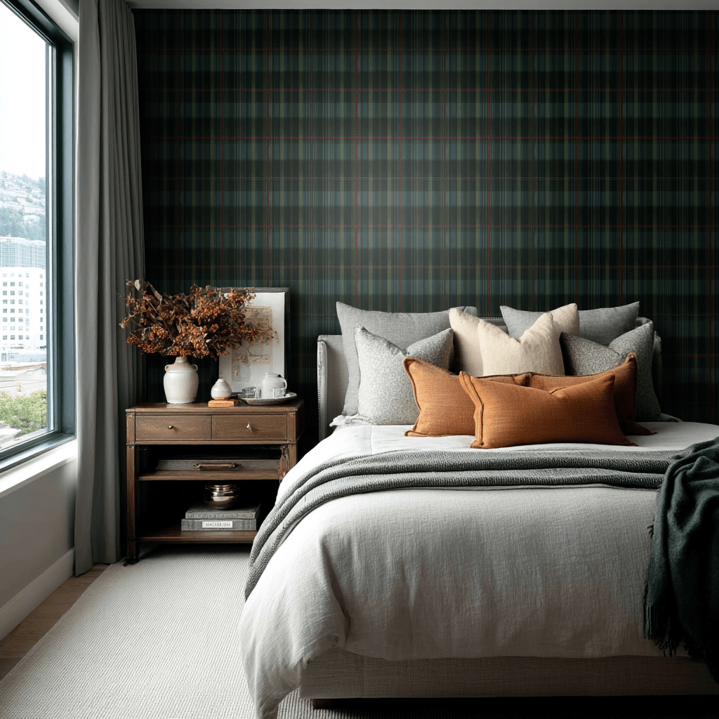 Classic Green Tartan Wallpaper - Painted Paper