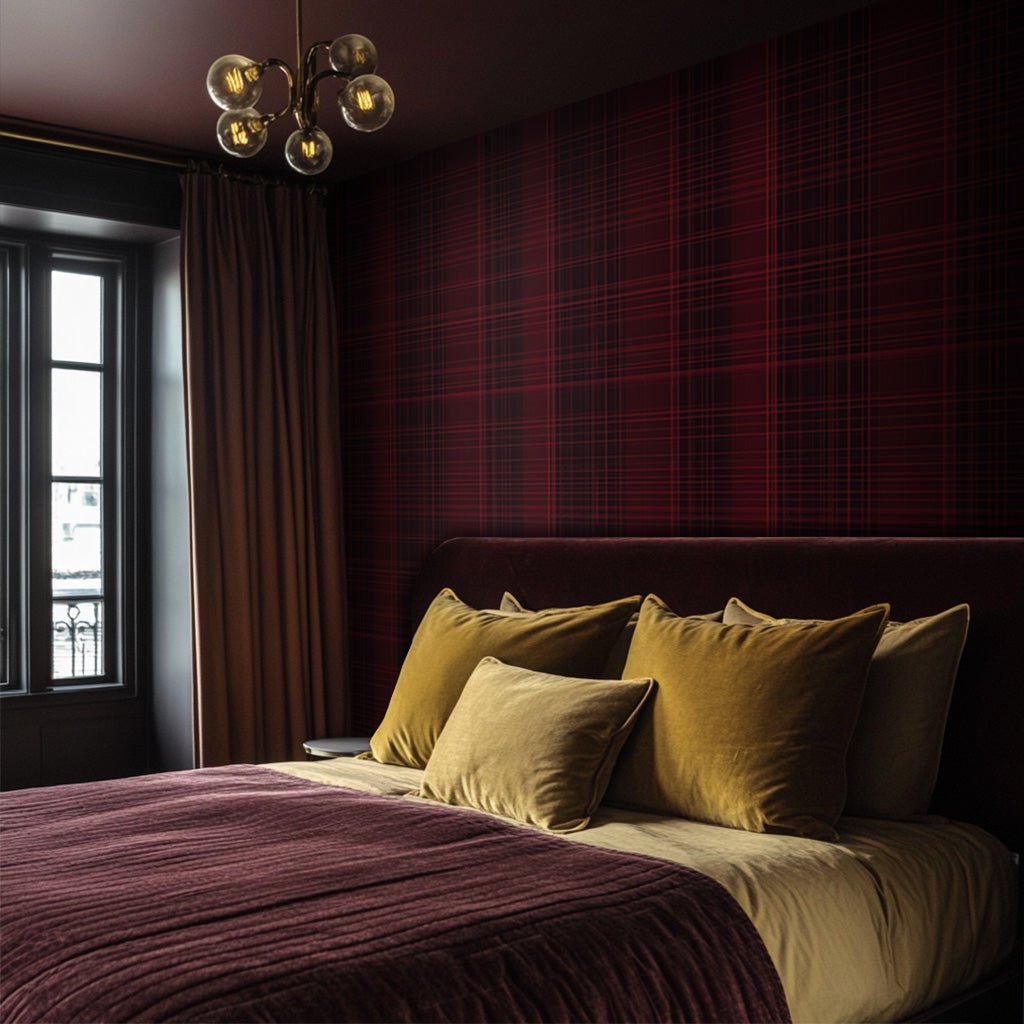 Crimson Tartan Wallpaper - Painted Paper