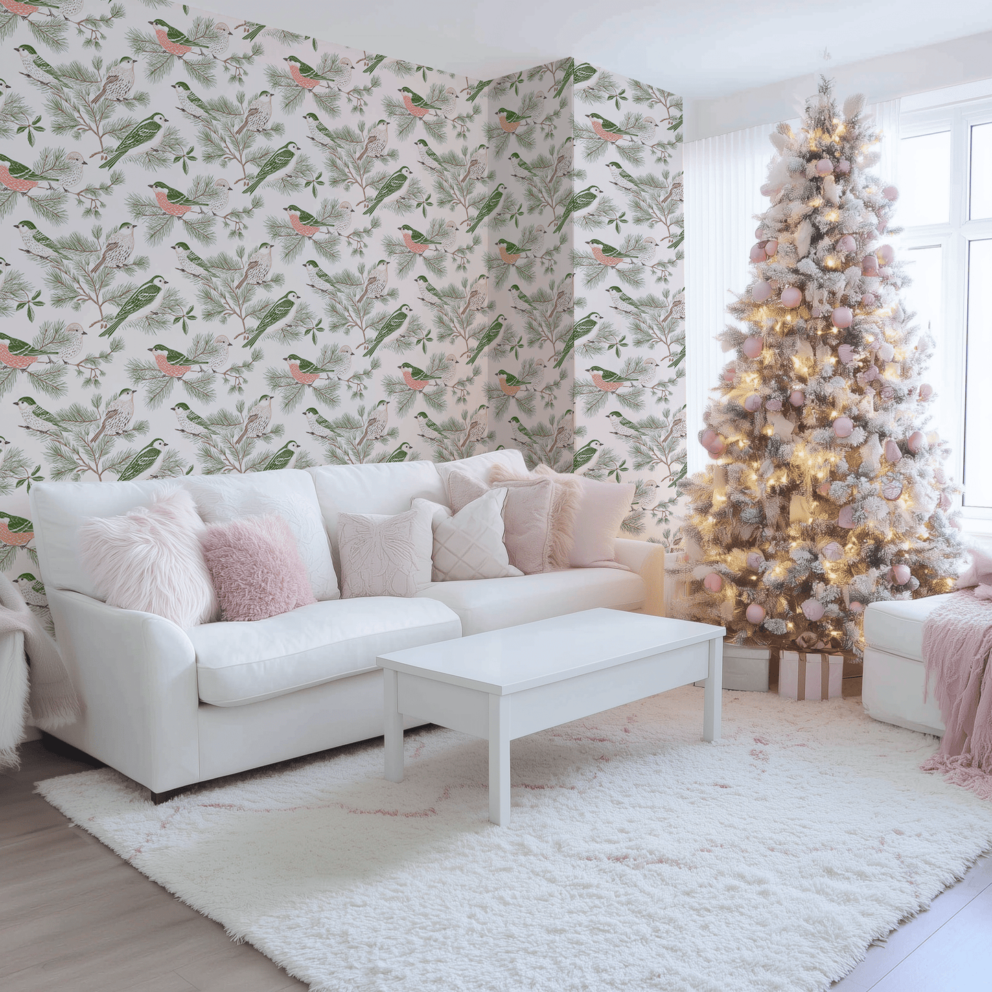 Fir & Finch Wallpaper - Painted Paper