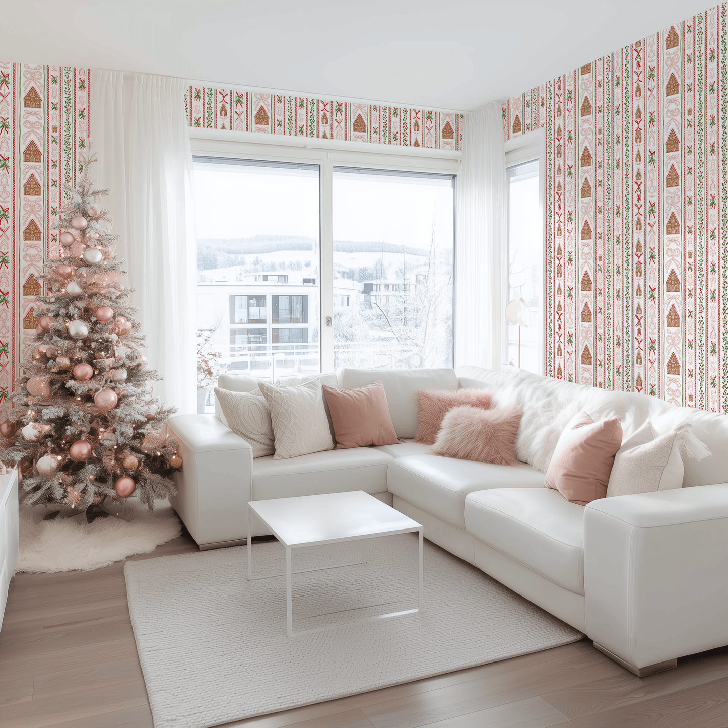Gingerbread Row Wallpaper - Painted Paper
