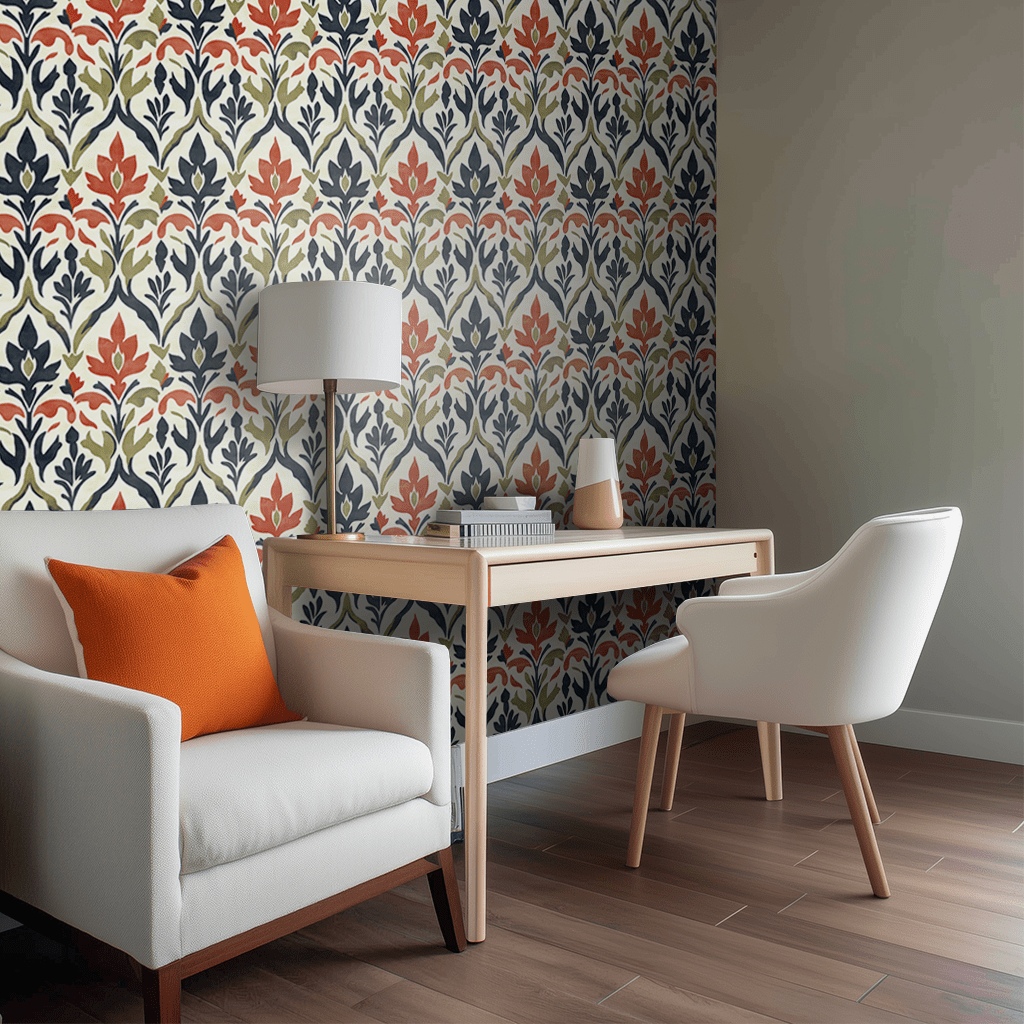 Harvest Flame Wallpaper - Painted Paper