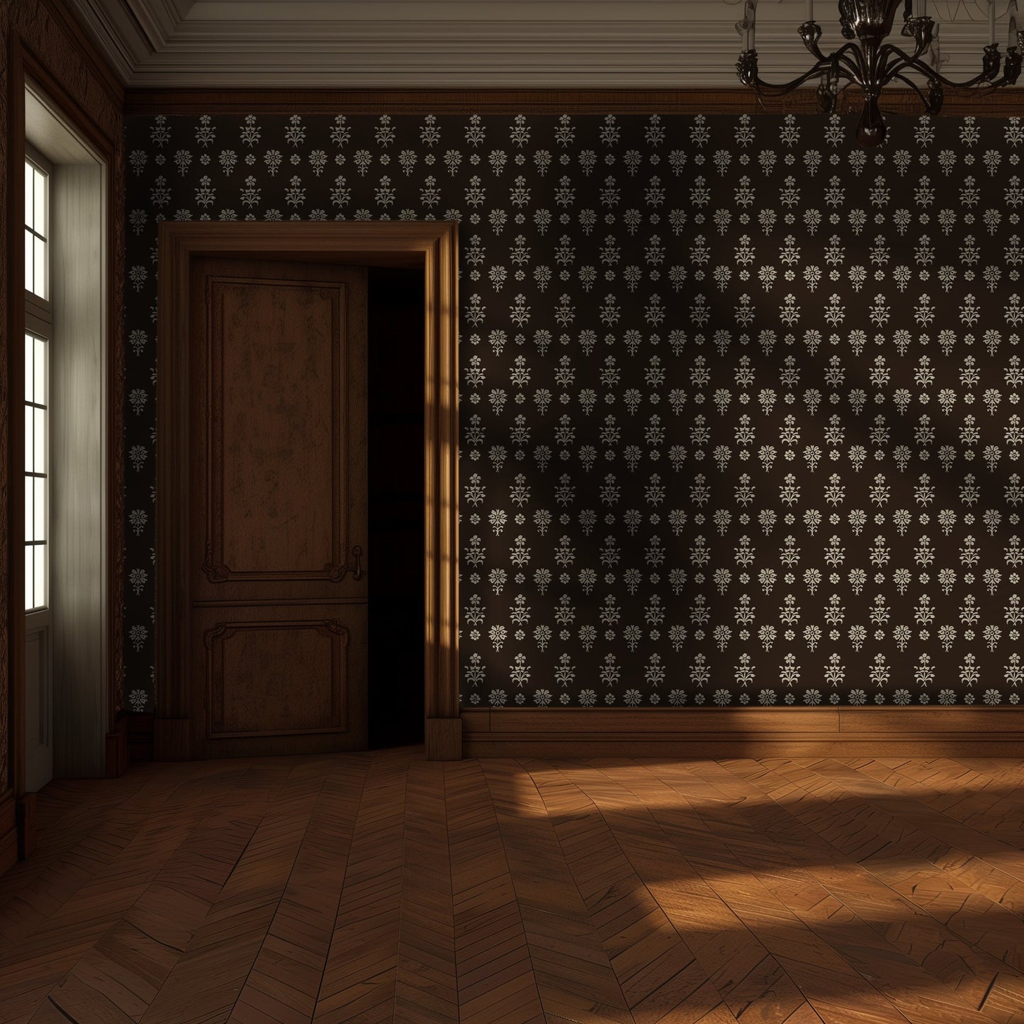 Heirloom Umber Floral Wallpaper - Painted Paper