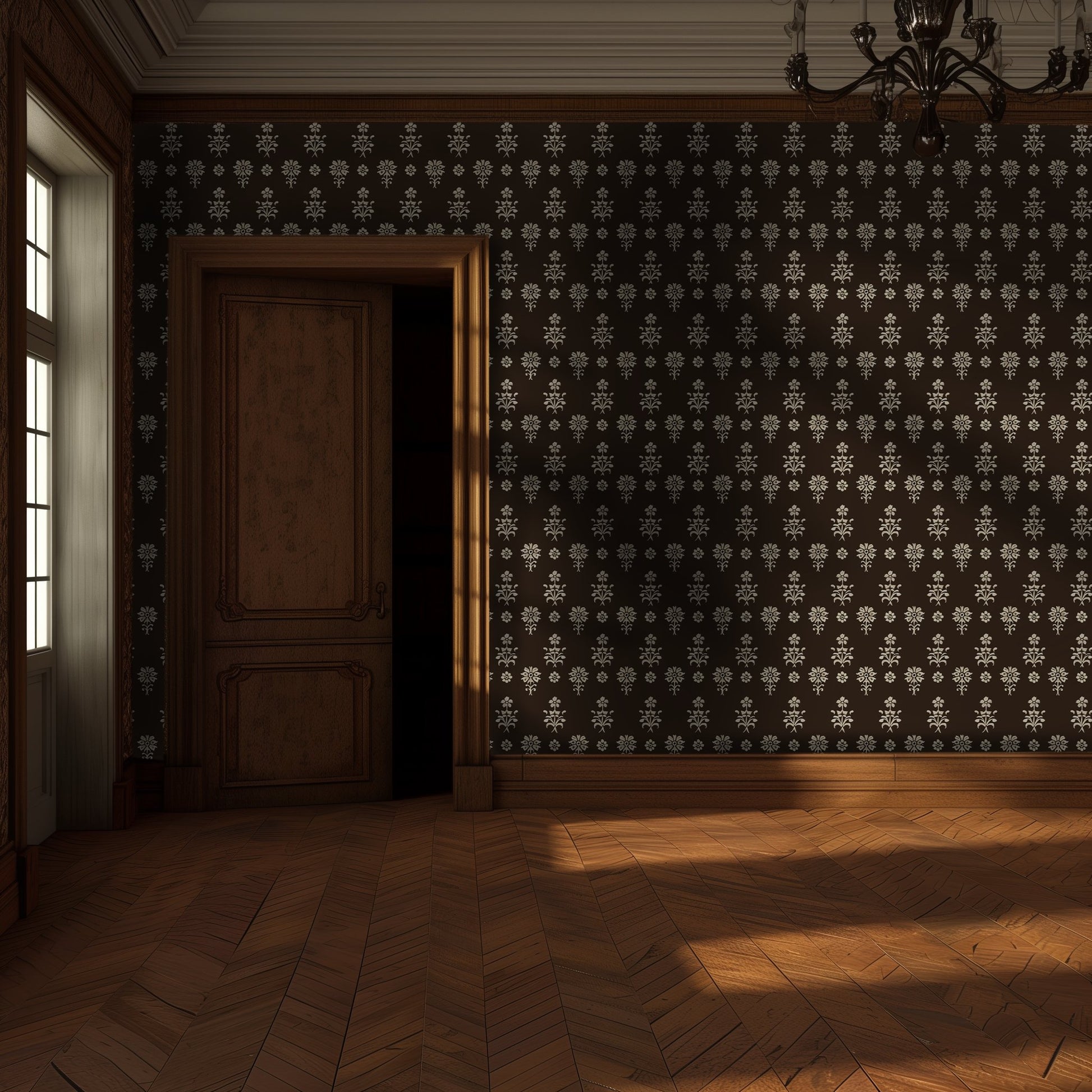 Heirloom Umber Floral Wallpaper - Painted Paper