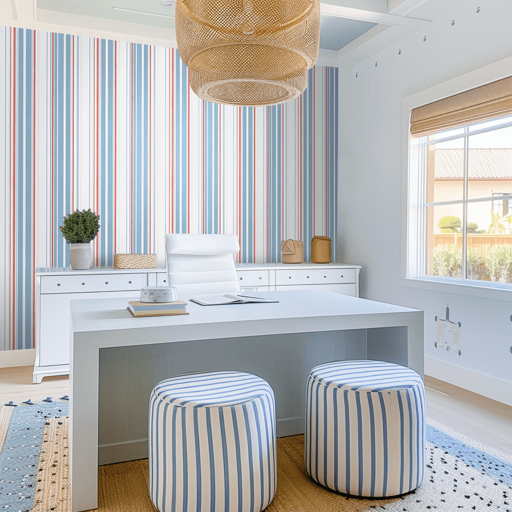 Mariner Stripe Wallpaper - Painted Paper