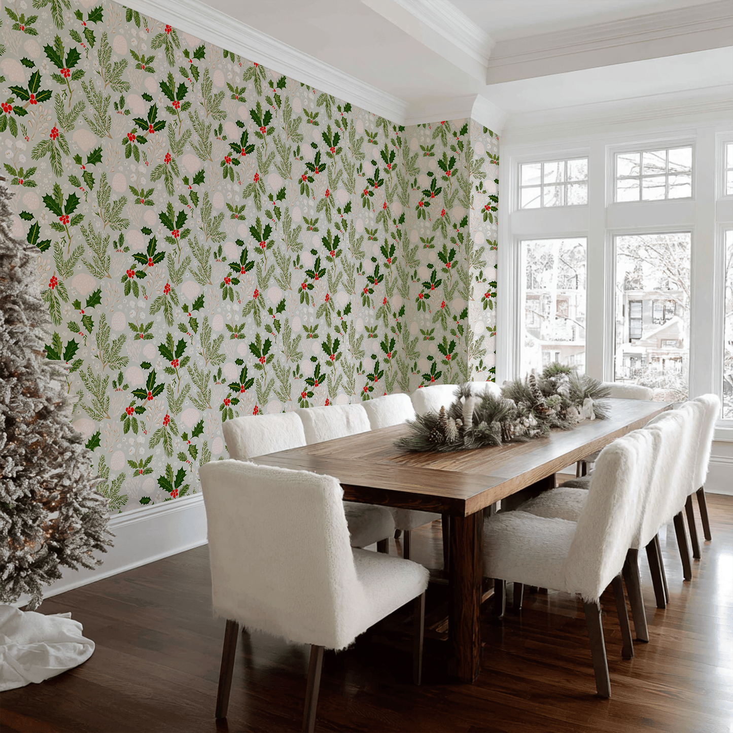 Merry & Bright Wallpaper - Painted Paper