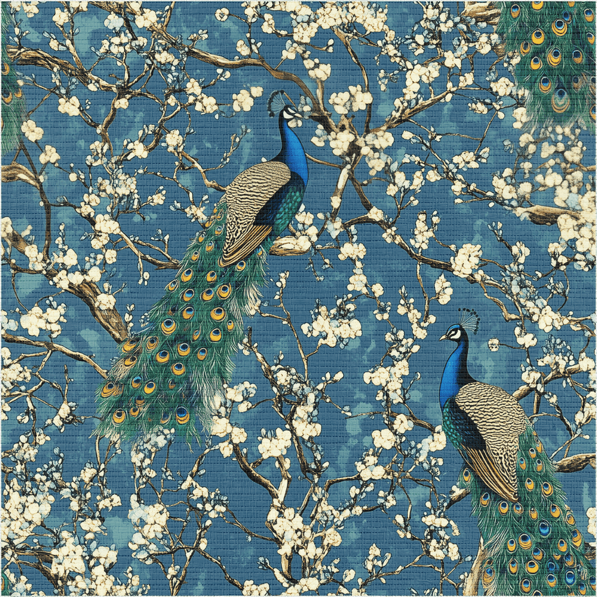 Midnight Plumage Faux Grasscloth Wallpaper - Painted Paper