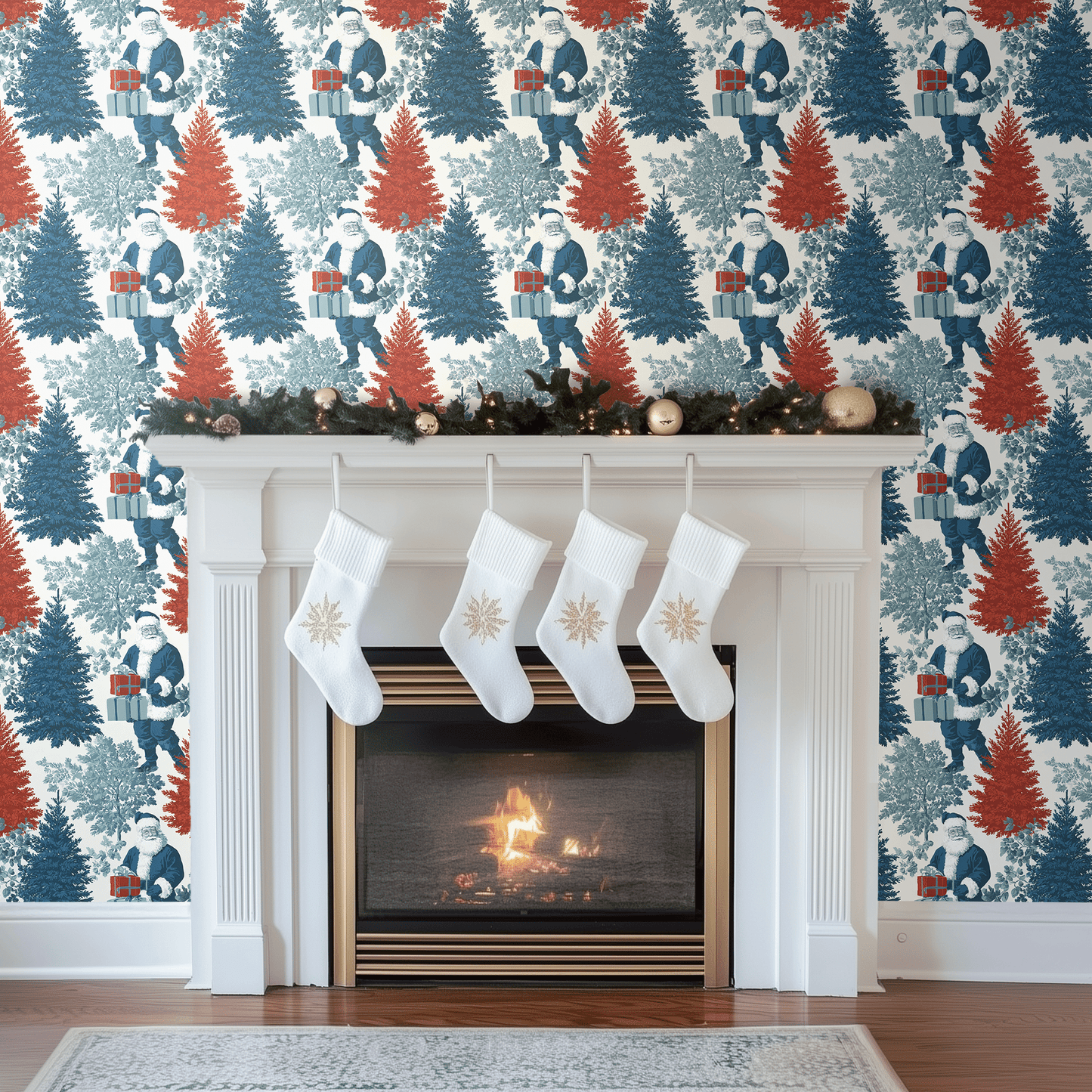 Midnight St. Nick Wallpaper - Painted Paper