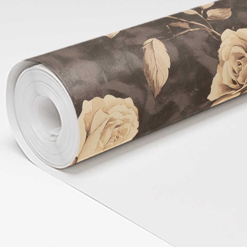 Mocha Magnolia Wallpaper - Painted Paper