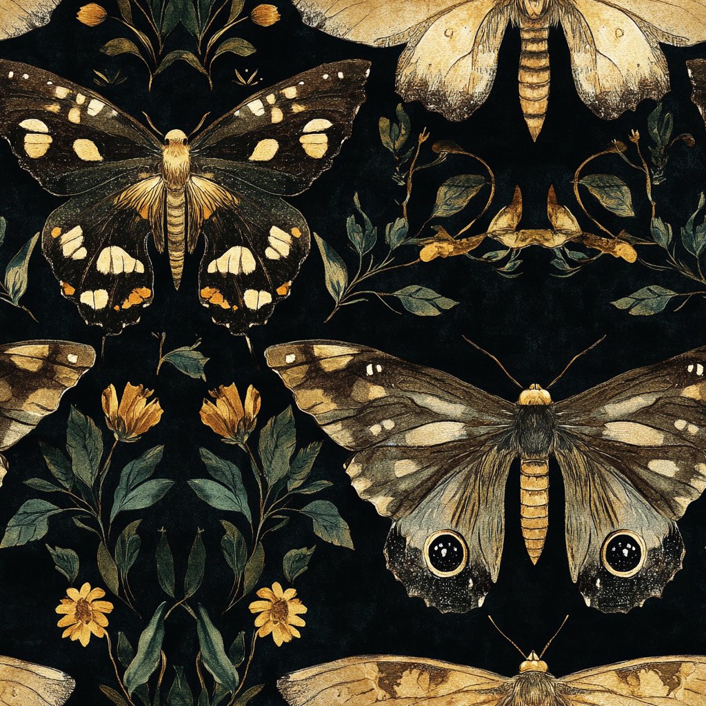Morrigan Moths Wallpaper – Painted Paper