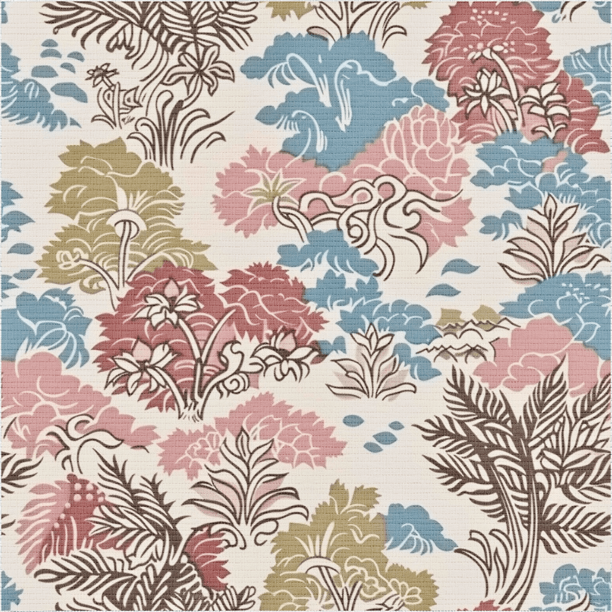 Nostalgic Garden 2 Faux Grasscloth Wallpaper - Painted Paper