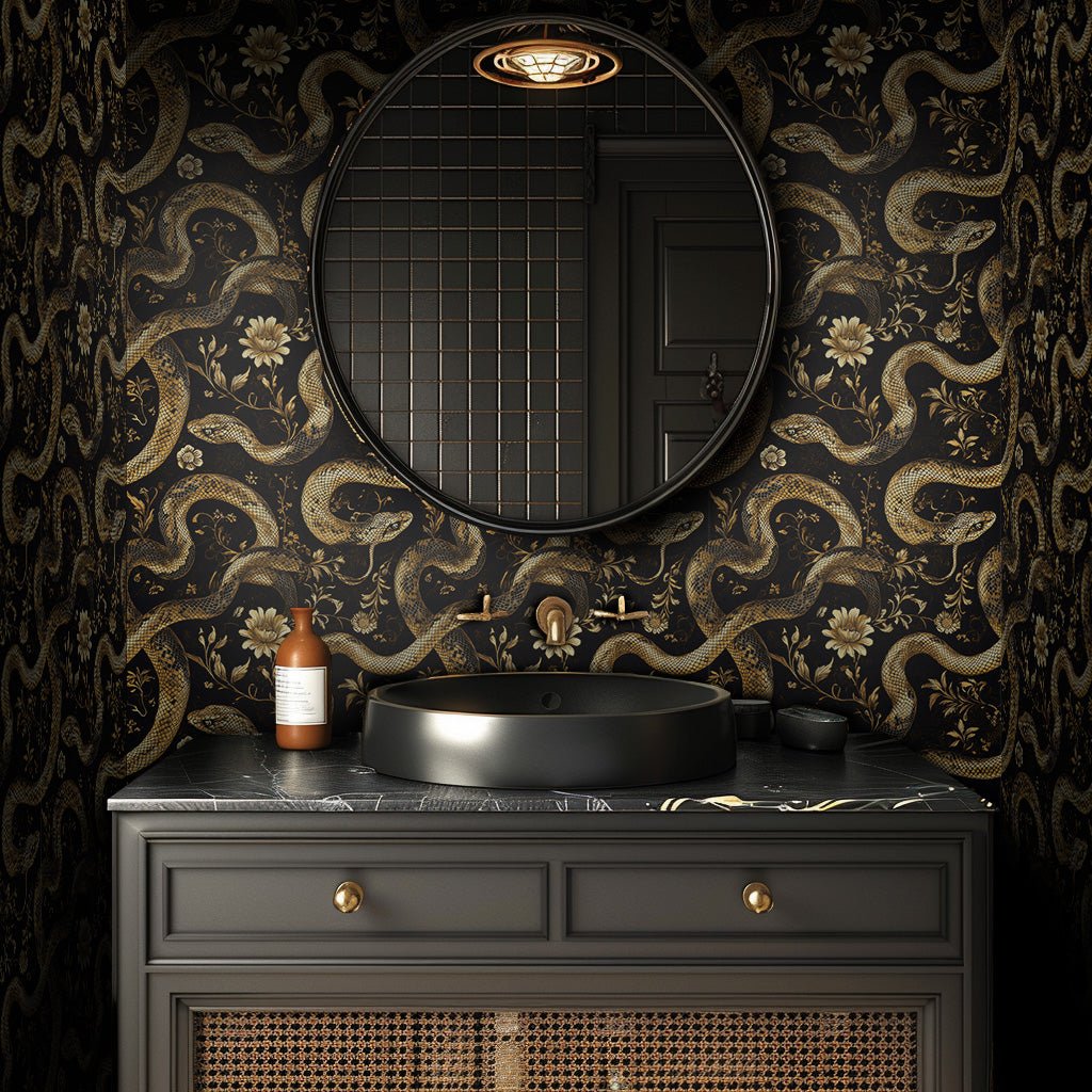 Orla Serpents Wallpaper - Painted Paper