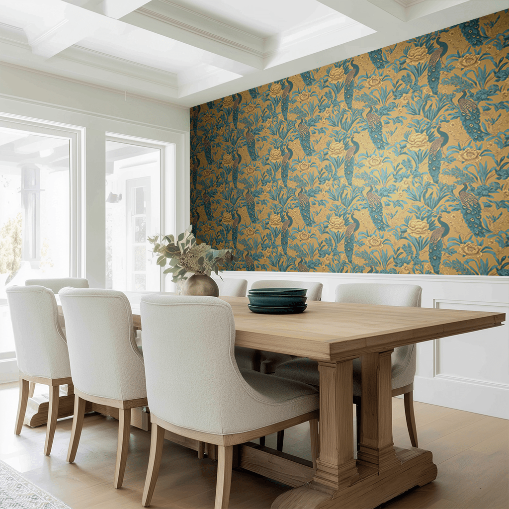 Peacock & Laure Wallpaper - Painted Paper