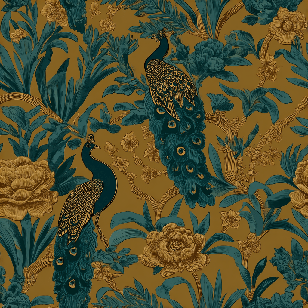 Peacock & Laure Wallpaper - Painted Paper