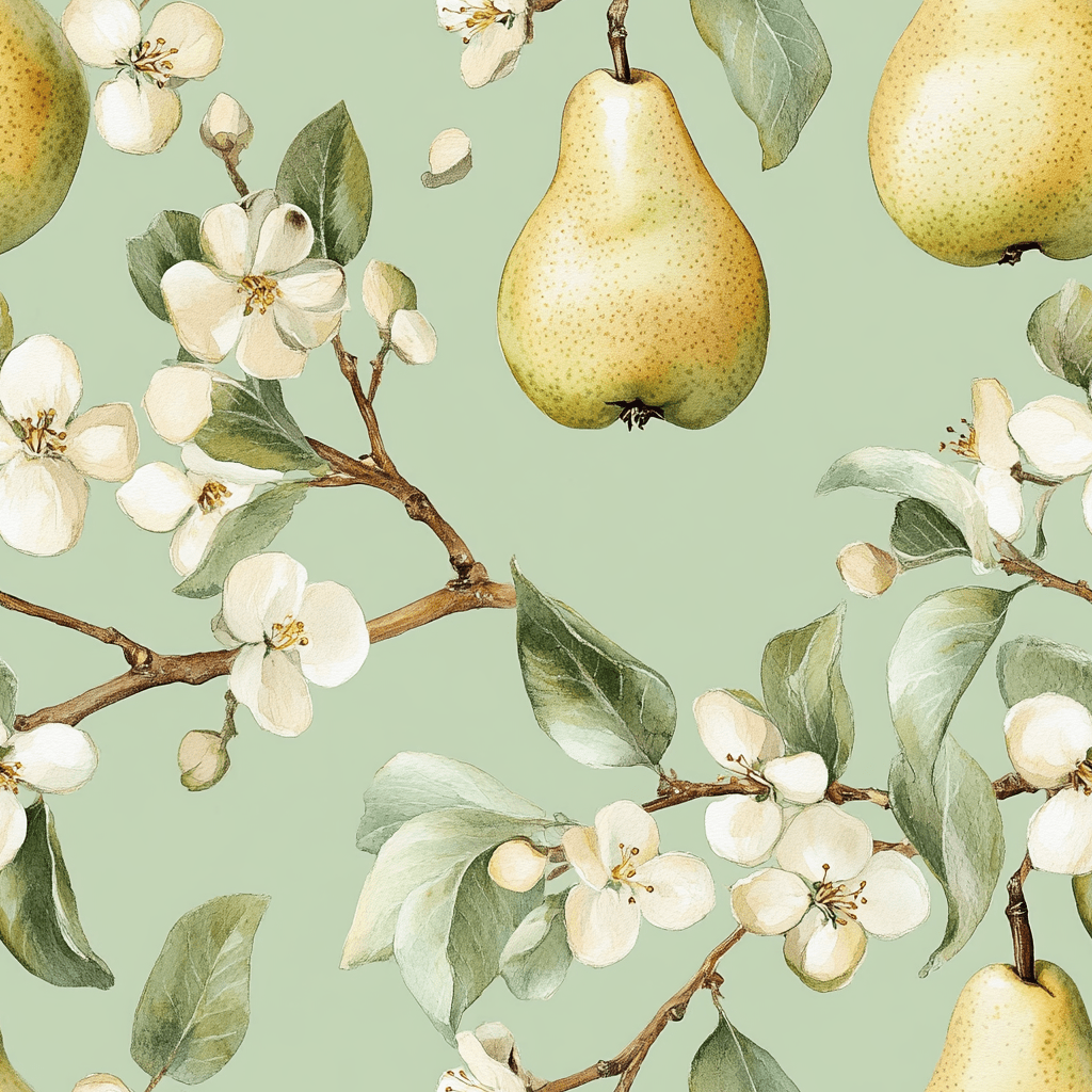 Pear Blossom Wallpaper - Painted Paper