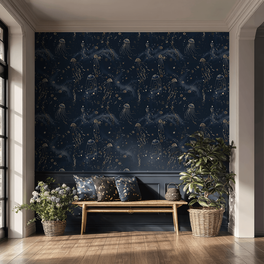 Roxanna Deep Sea Wallpaper - Painted Paper