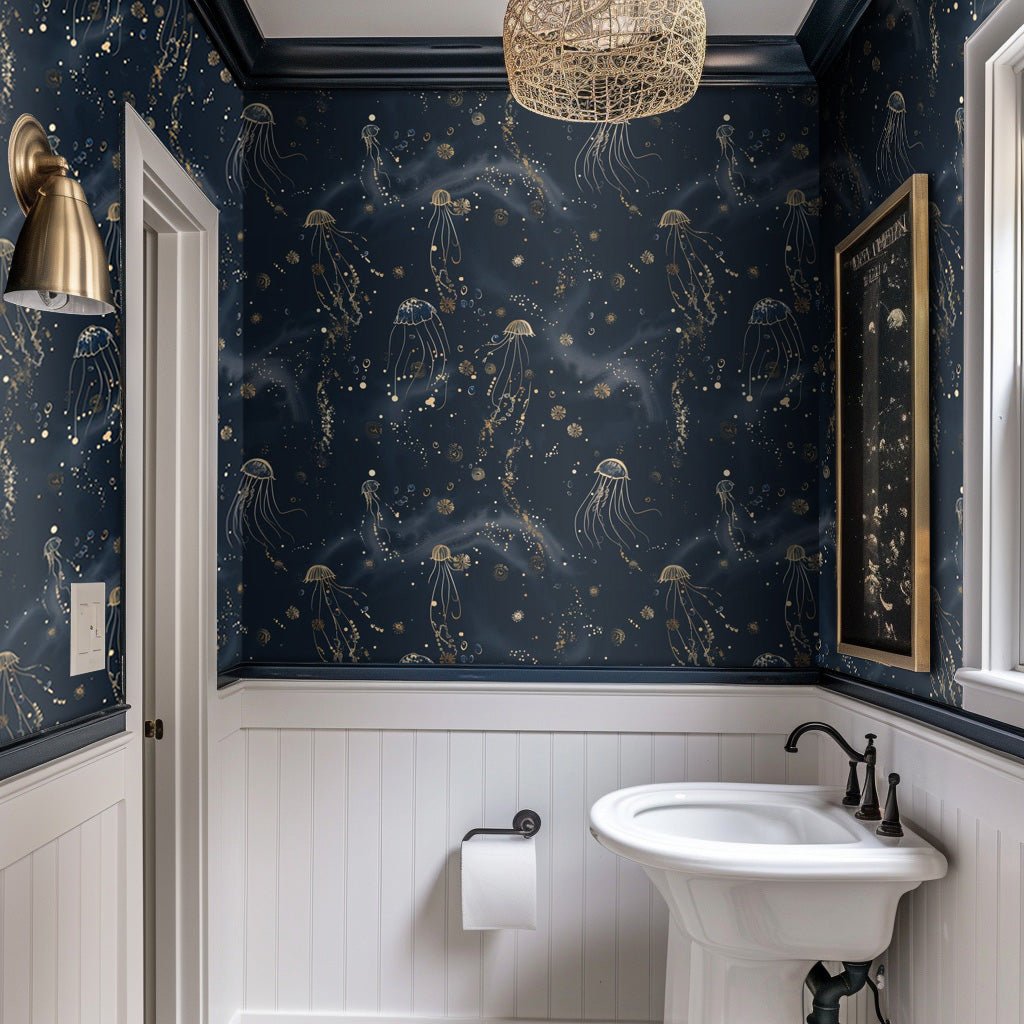 Roxanna Deep Sea Wallpaper - Painted Paper
