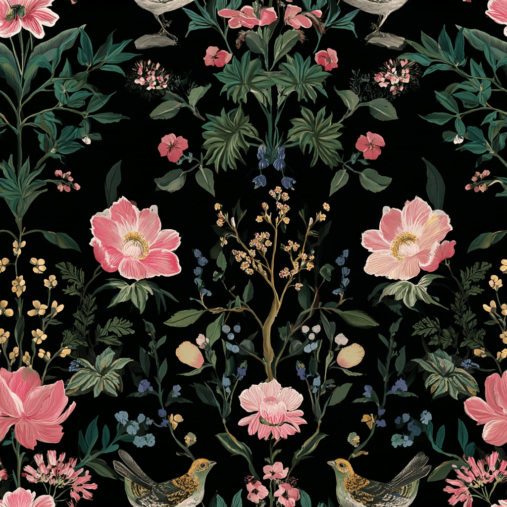 Ruby Petals Wallpaper - Painted Paper