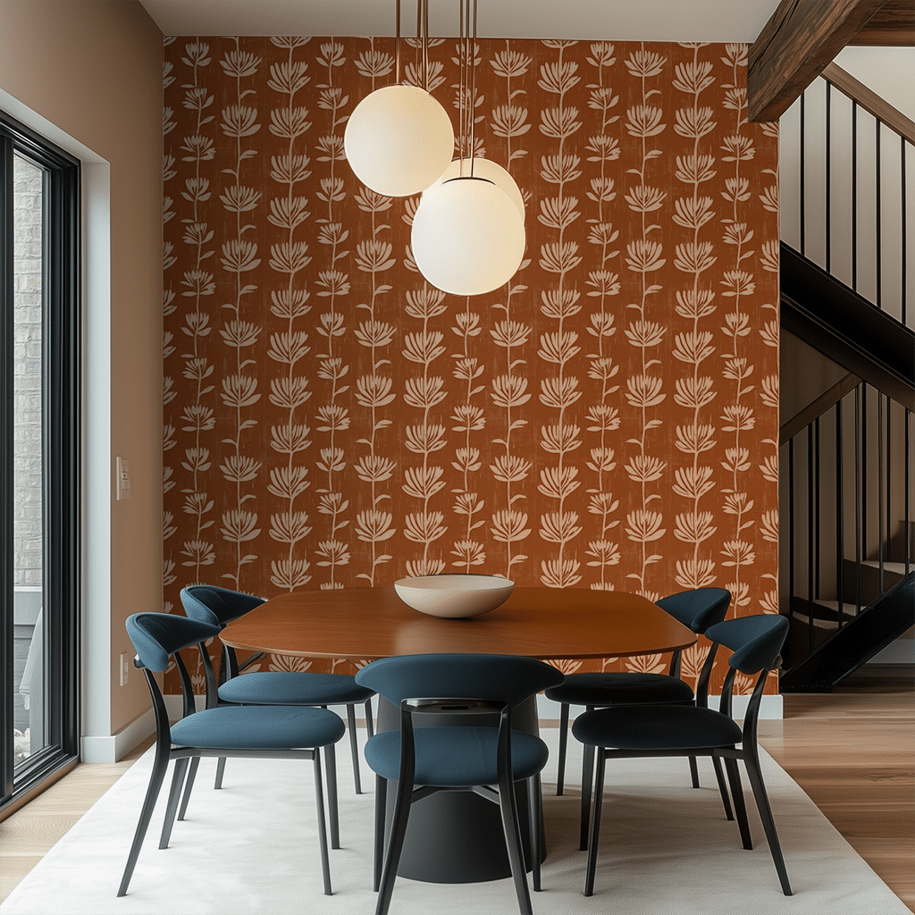 Rust Blossom Wallpaper - Painted Paper