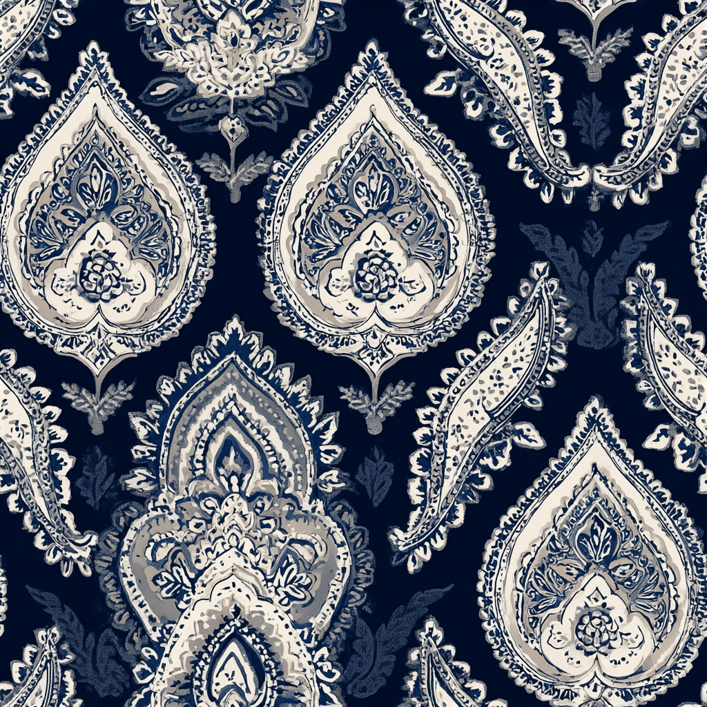 Sapphire Parlour Wallpaper - Painted Paper