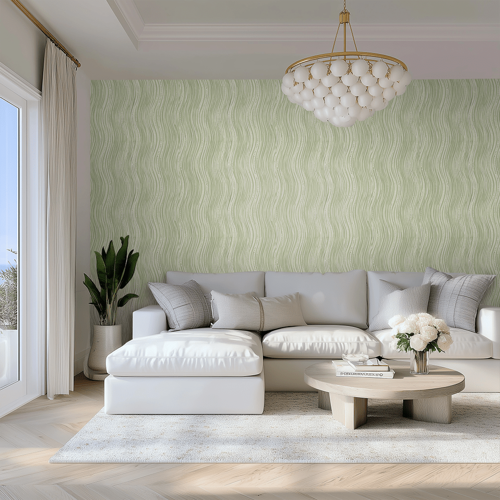 Seafoam Current Wallpaper - Painted Paper