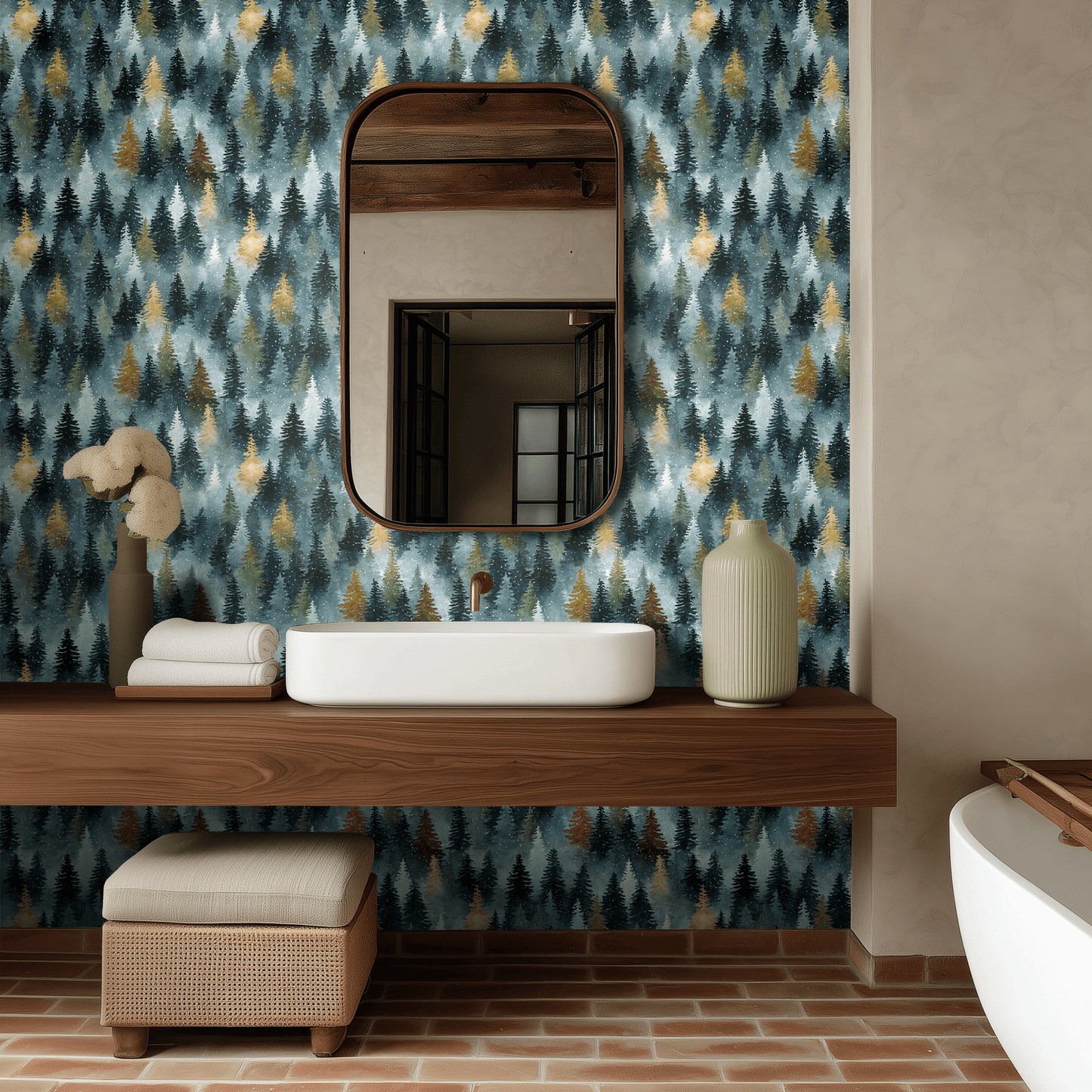 Shadowed Spruce Wallpaper - Painted Paper