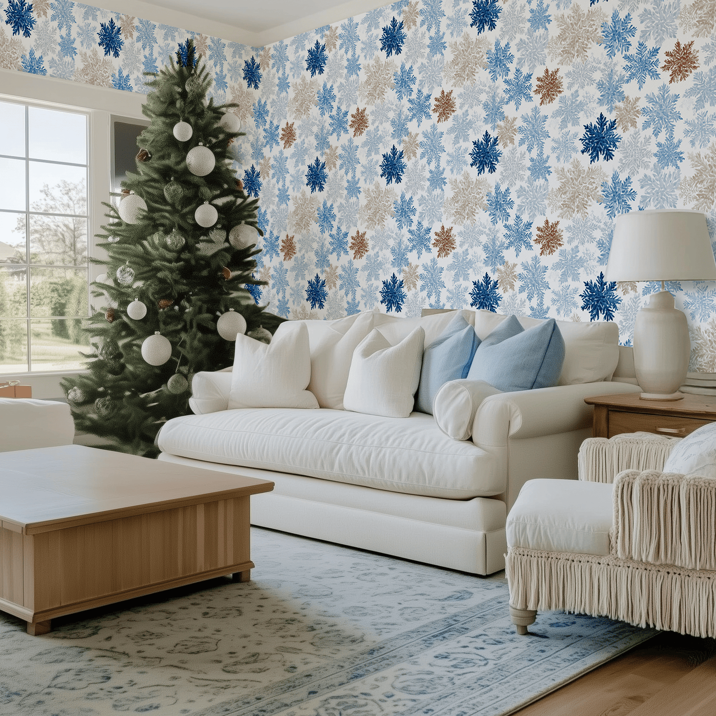 Snowdrift Lace Wallpaper - Painted Paper