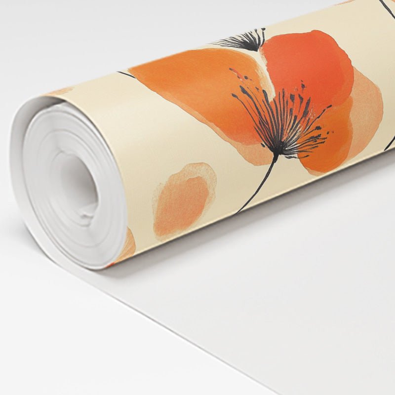 Sunset Poppies Wallpaper - Painted Paper