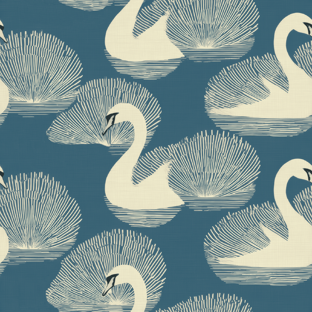 Swan Soirée Wallpaper - Painted Paper