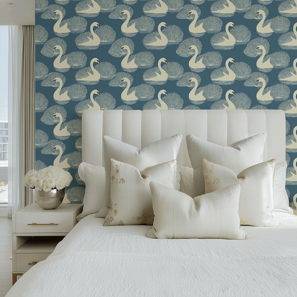Swan Soirée Wallpaper - Painted Paper