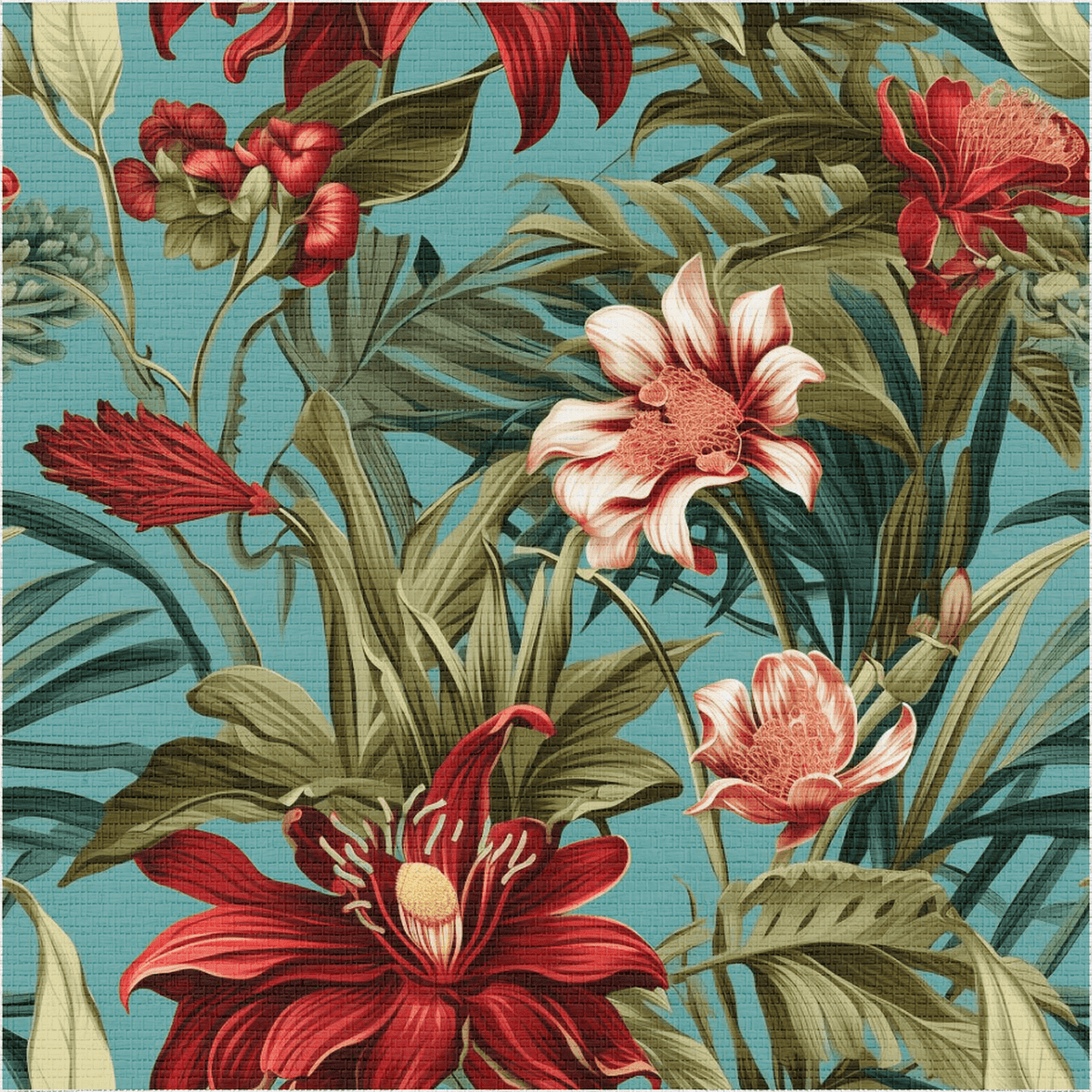 Tallulah Floral Faux Grasscloth Wallpaper - Painted Paper
