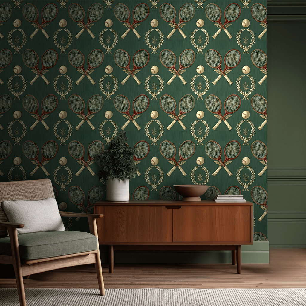 Tennis Club Wallpaper - Painted Paper