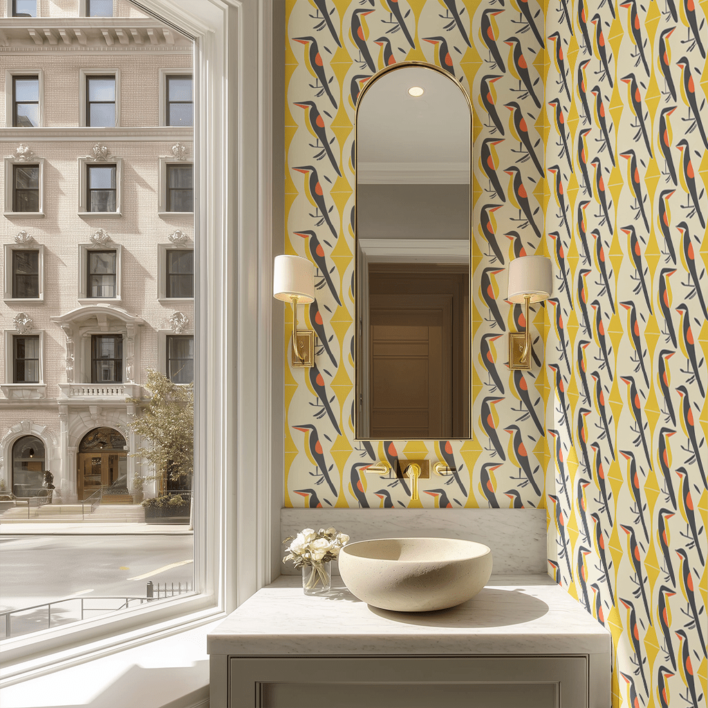 The Aviary Wallpaper - Painted Paper