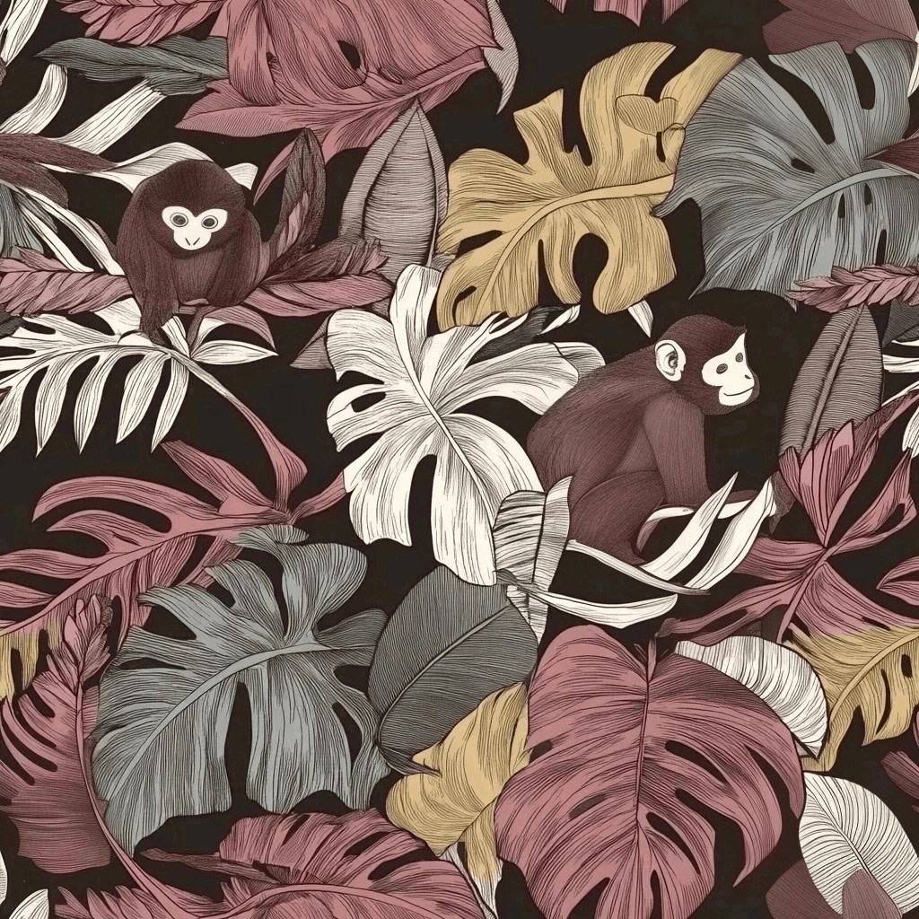 Tiki Fig Wallpaper - Painted Paper