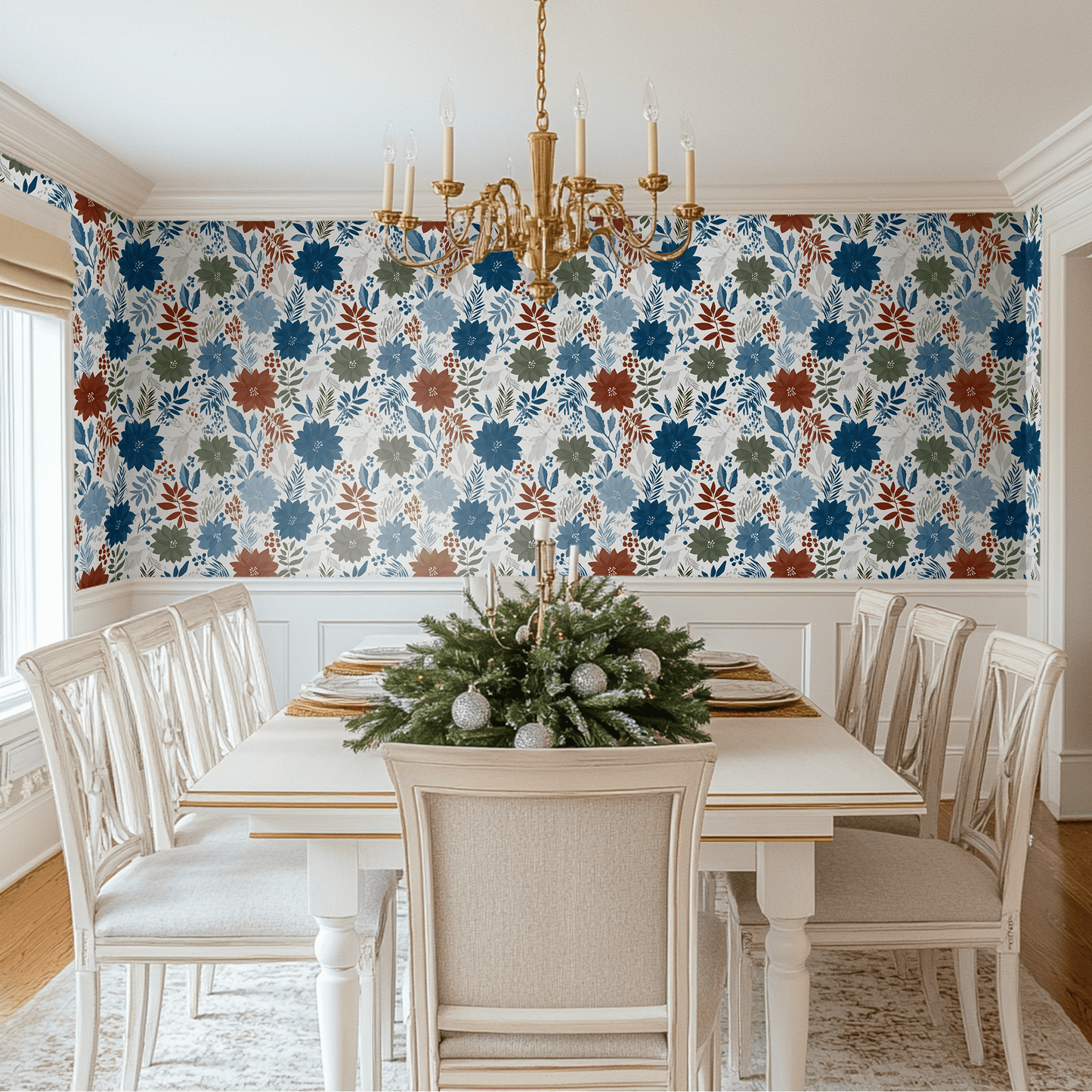Yuletide Blooms Wallpaper - Painted Paper