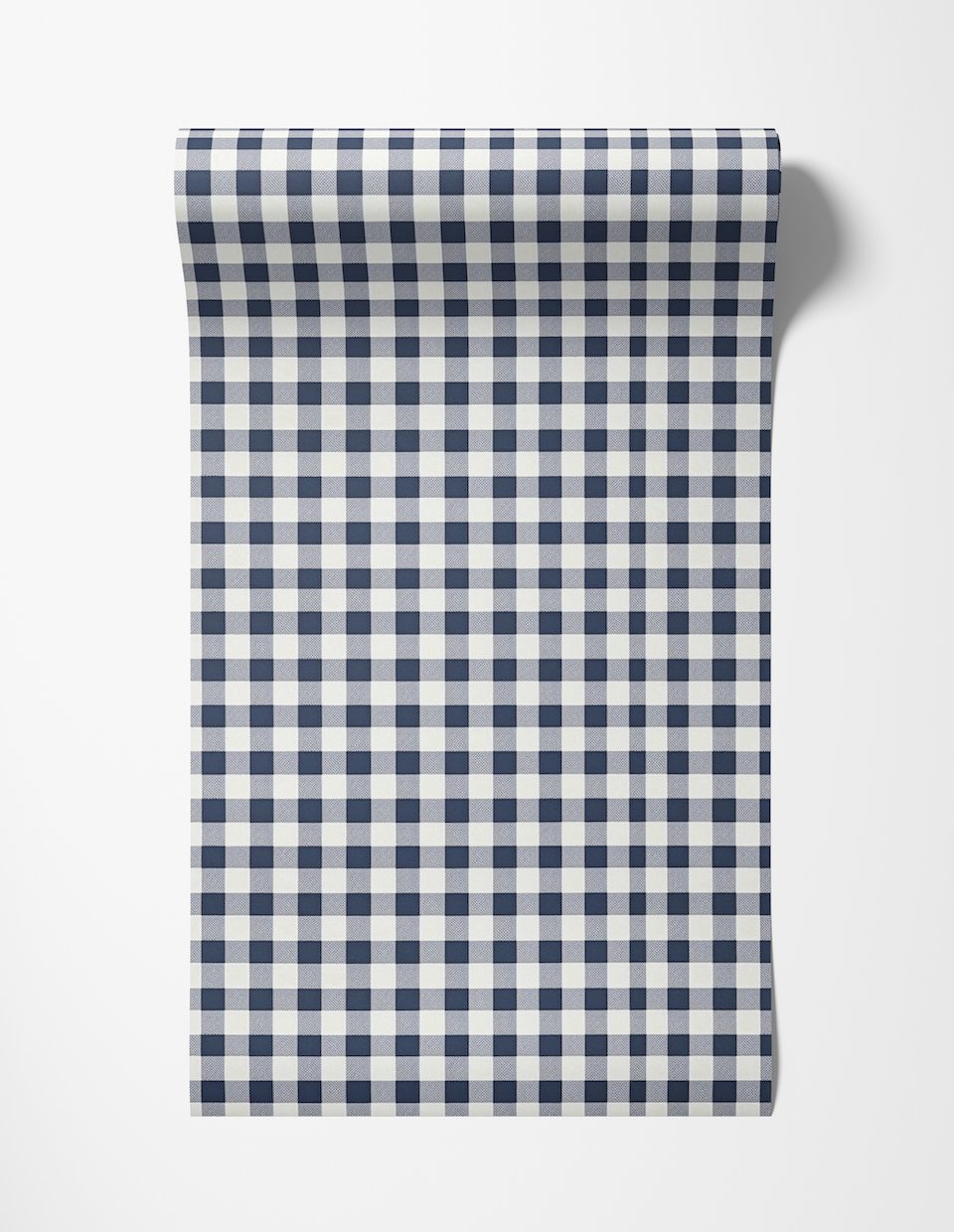 Dark Blue Vintage Gingham Wallpaper - Painted Paper