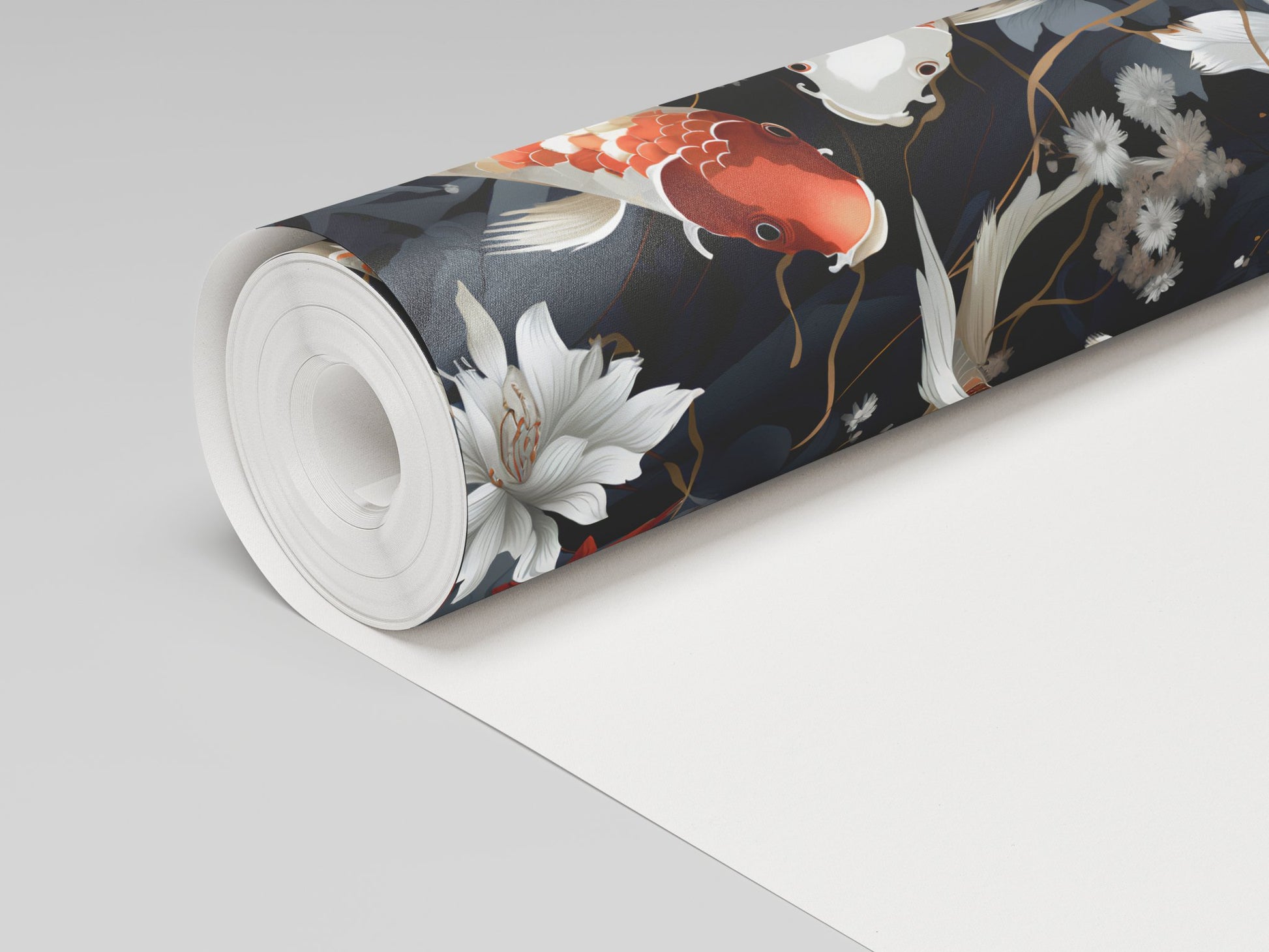 Koi Serenity Wallpaper - Painted Paper