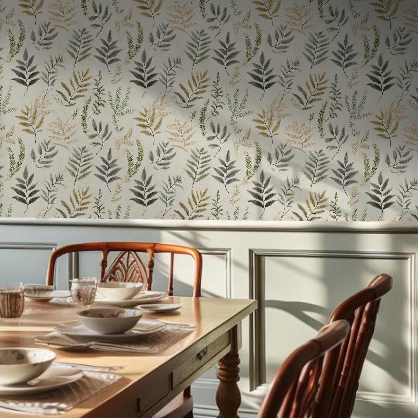 Laurel Fern Wallpaper - Painted Paper