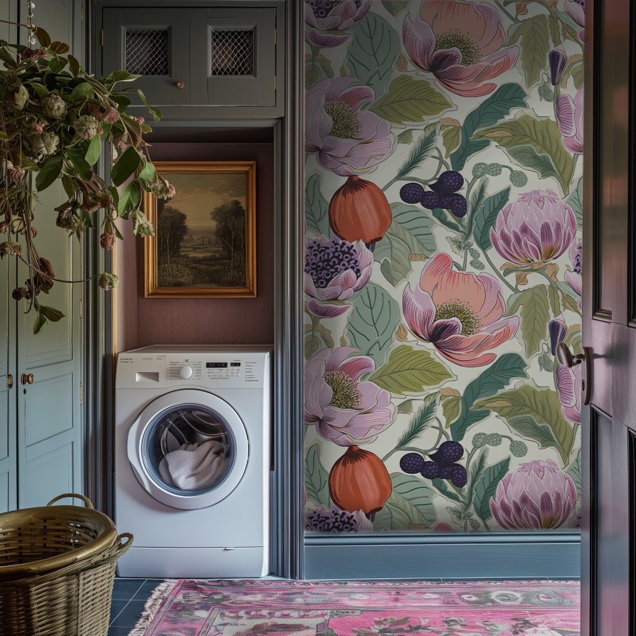 Margo Fruit Floral Wallpaper - Painted Paper