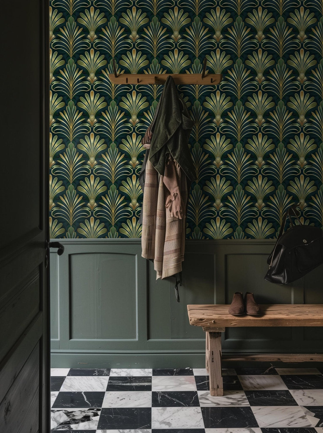 Art Nouveau Wallpaper: Flowing Curves Inspired by Nature's Grace - Painted Paper