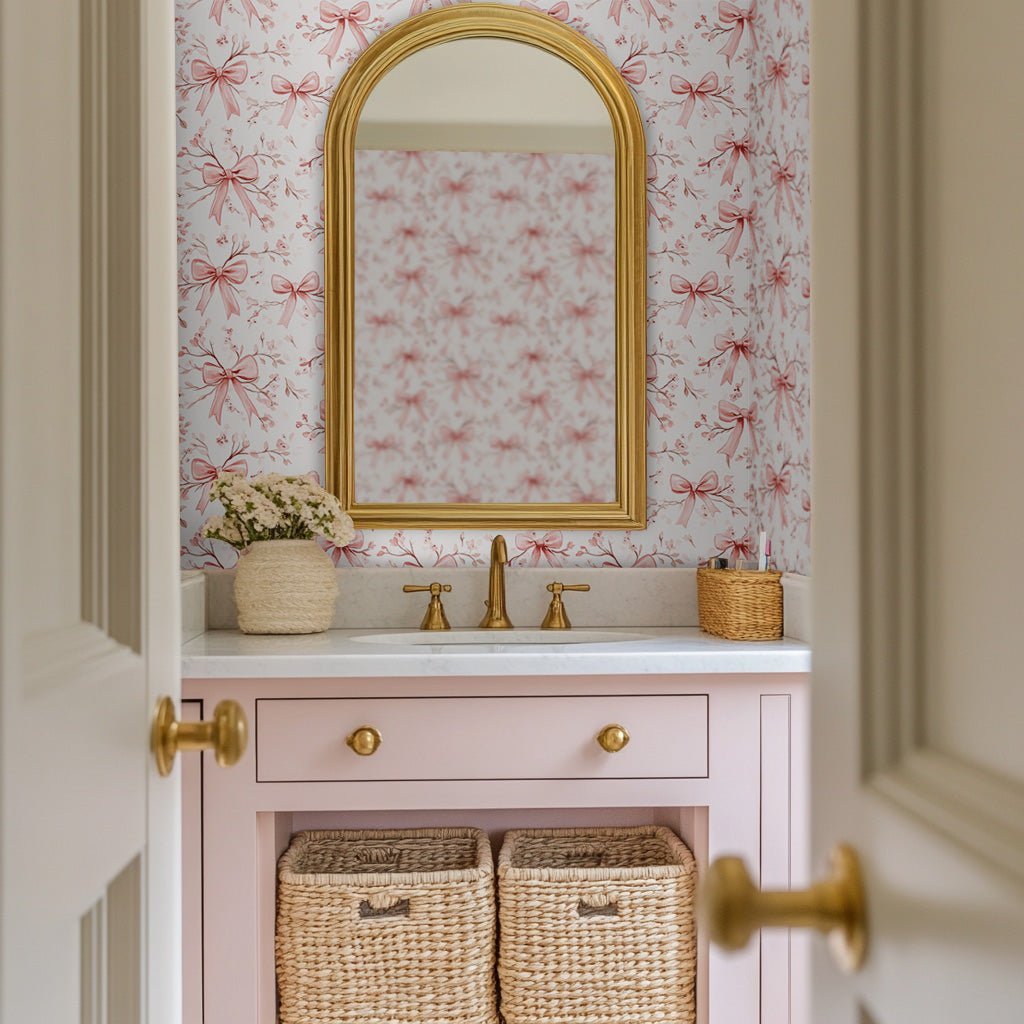 Bow Wallpaper: Ribboned Delights Tied with Charming Bows - Painted Paper