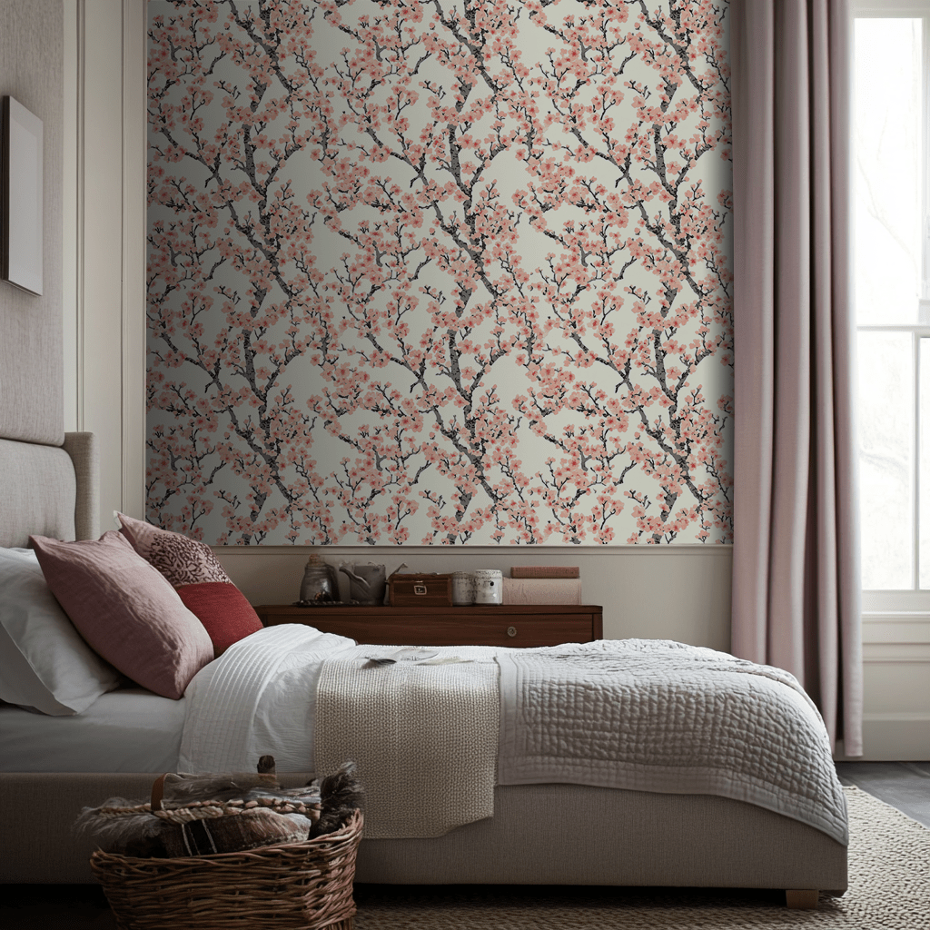 Cherry Blossom Wallpaper: Delicate Petals Heralding Spring’s Eternal Bloom - Painted Paper
